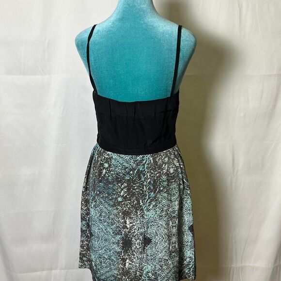 Vena Cava Women's Black and Blue Silk Dress luxe designer party - Picture 3 of 8